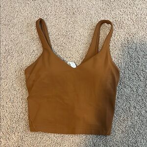 Lululemon Athletica Brown Fitted Crop Tank Top